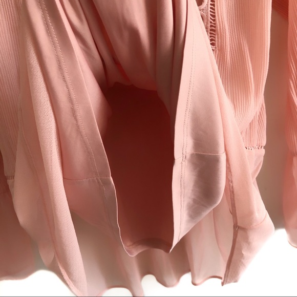 Express Sheer Bell Sleeve Coral Blouse - Picture 3 of 4